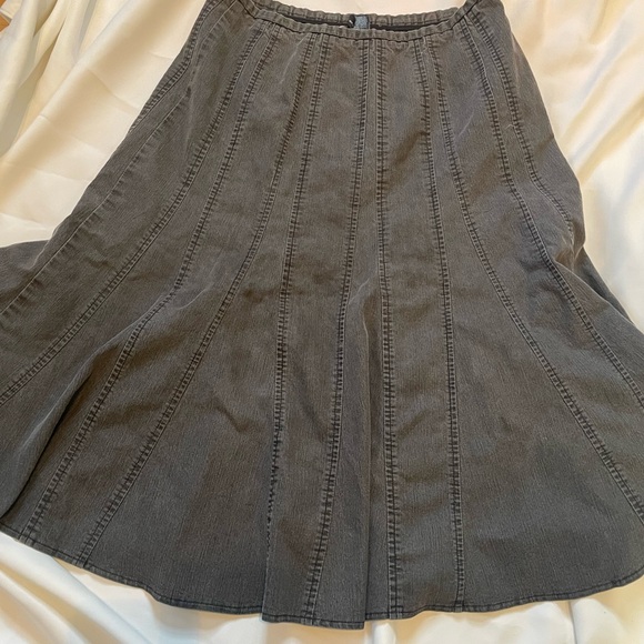 New Directions Grey Denim Midi Skirt - Picture 12 of 13